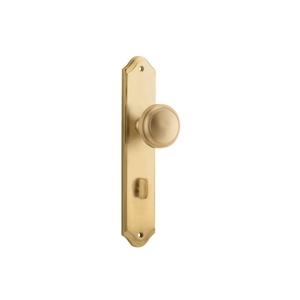 Door Knob Paddington Shouldered Privacy Brushed Brass H250xW48xP63mm in Brushed Brass