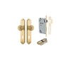 Door Knob Guildford Shouldered Euro Pair Brushed Brass CTC85mm D53xP74mm BPH250xW48mm, Mortice Lock Euro Brushed Brass CTC85mm Backset 60mm, Euro Cylinder Dual Function 5 Pin Brushed Brass 65mm KA4 in Brushed Brass