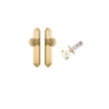Door Knob Guildford Shouldered Brushed Brass D53xP74mm BPH250xW48mm Passage Kit, Tube Latch Split Cam 'T' Striker Brushed Brass Backset 60mm in Brushed Brass