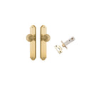 Door Knob Guildford Shouldered Brushed Brass D53xP74mm BPH250xW48mm Passage Kit, Tube Latch Split Cam 'T' Striker Brushed Brass Backset 60mm in Brushed Brass