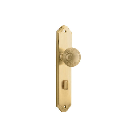 Door Knob Guildford Shouldered Privacy Brushed Brass H250xW48xP74mm in Brushed Brass