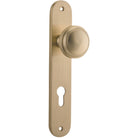 Door Knob Paddington Oval Euro Brushed Brass CTC85mm H237xW50xP68mm in Brushed Brass