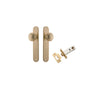 Door Knob Paddington Oval Latch Brushed Brass H240xW40xP68mm Passage Kit, Tube Latch Split Cam 'T' Striker Brushed Brass Backset 60mm in Brushed Brass