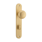 Door Knob Cambridge Oval Privacy Brushed Brass CTC85mm H240xW40xP67mm in Brushed Brass
