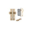 Door Knob Paddington Stepped Euro Brushed Brass CTC85mm H240xW50xP68mm Entrance Kit, Mortice Lock Euro Brushed Brass CTC85mm Backset 60mm, Euro Cylinder Key Thumb 6 Pin Brushed Brass L70mm  
 KA1 in Brushed Brass