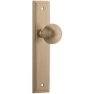 Door Knob Guildford Stepped Latch Brushed Brass H237xW50xP60mm in Brushed Brass
