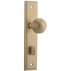 Door Knob Guildford Stepped Privacy Brushed Brass CTC85mm H237xW50xP60mm in Brushed Brass