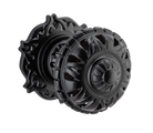 Door Knob Filigree Round Rose Pair Matt Black D63xP78mm in Matt Black