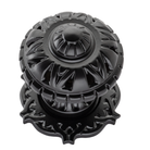 Centre Door Knob Filigree Matt Black P86mm Backplate 68mm in Matt Black