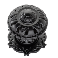 Centre Door Knob Filigree Matt Black P86mm Backplate 68mm in Matt Black
