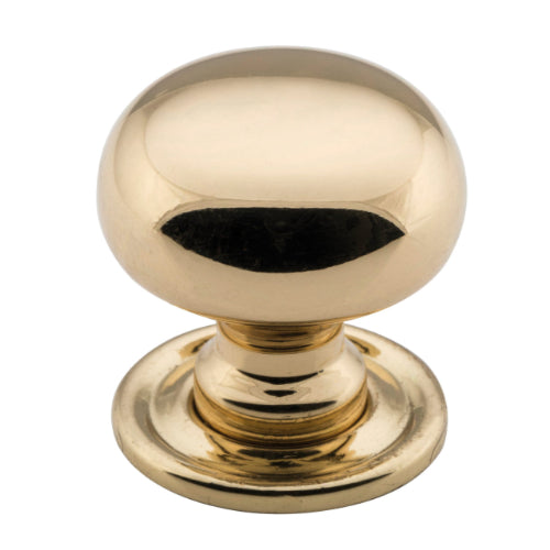 Cupboard Knob Classic Polished Brass D25xP28mm in Polished Brass