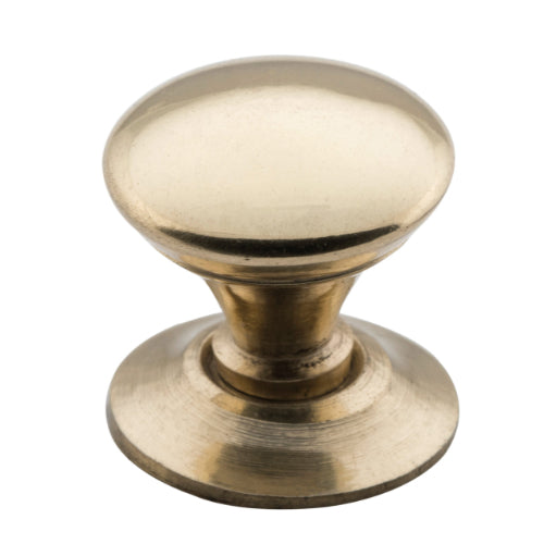Cupboard Knob Sheet Brass Victorian Polished Brass D19xP21mm in Polished Brass