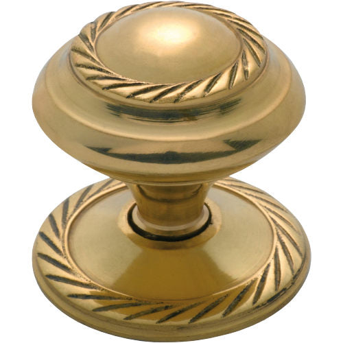 Cupboard Knob Sheet Brass Georgian Polished Brass D32xP27mm in Polished Brass