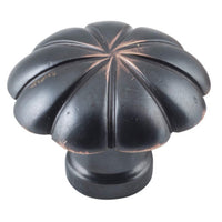 Cupboard Knob Fluted Antique Copper D35xP26mm in Antique Copper