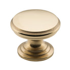 Cupboard Knob Flat Polished Brass D32xP23mm in Polished Brass