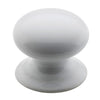 Cupboard Knob White Porcelain Round D35xP31mm in White Porcelain