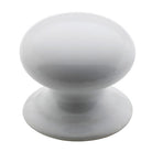 Cupboard Knob White Porcelain Round D35xP31mm in White Porcelain
