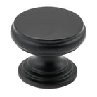 Cupboard Knob Flat Matt Black D25xP20mm in Matt Black