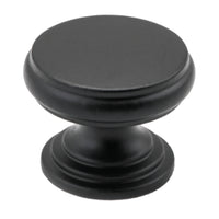 Cupboard Knob Flat Matt Black D25xP20mm in Matt Black