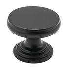 Cupboard Knob Flat Matt Black D32xP23mm in Matt Black