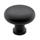 Cupboard Knob Round Iron Matt Black D38xP32mm in Matt Black