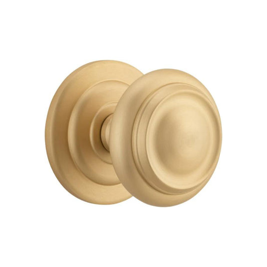 Centre Door Knob Sarlat Brushed Brass D98xP99mm BP107mm in Brushed Brass