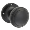 Door Knob Milton Round Rose Pair Matt Black D54xP65mm BP57mm in Matt Black