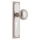 Door Knob Milton Euro Pair Satin Nickel H200xW50xP73mm in Satin Nickel