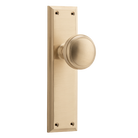 Door Knob Milton Latch Pair Satin Brass H200xW50xP73mm in Satin Brass