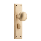 Door Knob Milton Privacy Pair Satin Brass H200xW50xP73mm in Satin Brass