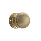 Door Knob Milton Round Rose Pair Satin Brass D54xP65mm BP57mm in Satin Brass