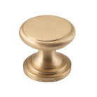 Cupboard Knob Flat Satin Brass D25xP20mm in Satin Brass