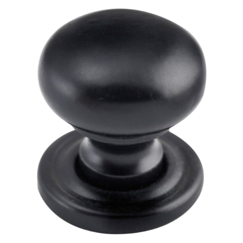 Cupboard Knob Classic Matt Black D19xP20mm in Matt Black