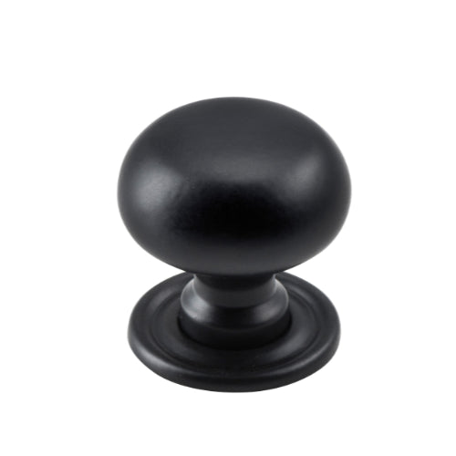 Cupboard Knob Classic Matt Black D25xP28mm in Matt Black