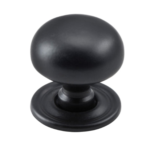 Cupboard Knob Classic Matt Black D32xP33mm in Matt Black