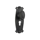 Door Knob Bungalow Euro Pair Matt Black H197xW68xP60mm in Matt Black