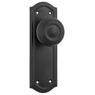 Door Knob Kensington Latch Pair Matt Black H175xP57xW58mm in Matt Black