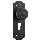 Door Knob Kensington Euro Pair Matt Black H175xP57xW58mm in Matt Black