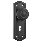Door Knob Kensington Lock Pair Matt Black H175xP57xW58mm in Matt Black