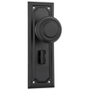 Door Knob Edwardian Privacy Pair Matt Black H185xW60xP57mm in Matt Black