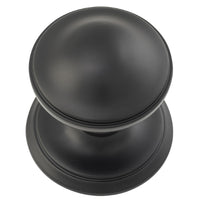 Centre Door Knob Round Matt Black P86mm Backplate 85mm in Matt Black