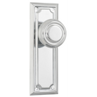 Door Knob Edwardian Latch Pair Chrome Plated H185xW60xP57mm in Chrome Plated