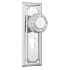 Door Knob Edwardian Euro Pair Chrome Plated H185xW60xP57mm in Chrome Plated