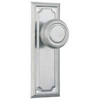 Door Knob Edwardian Latch Pair Satin Chrome H185xPW60xP57mm in Satin Chrome