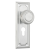 Door Knob Edwardian Euro Pair Satin Chrome H185xW60xP57mm in Satin Chrome