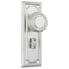 Door Knob Edwardian Privacy Pair Satin Chrome H185xW60xP57mm in Satin Chrome