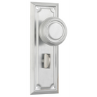 Door Knob Edwardian Privacy Pair Satin Chrome H185xW60xP57mm in Satin Chrome