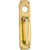 Pull Handle Knocker Art Deco Cylinder Hole Polished Brass H240xW60mm in Polished Brass