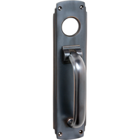 Pull Handle Knocker Art Deco Cylinder Hole Antique Copper H240xW60mm in Antique Copper