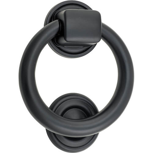 Door Knocker Ring Matt Black D100xP22mm BP52mm in Matt Black